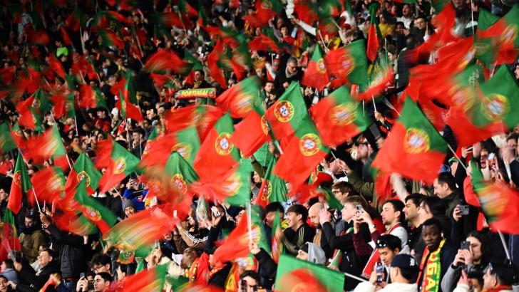 Portugal fans and flags